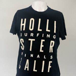 Hollister Surfing Finals Calif Graphic T-Shirt Navy Blue Mens Large Short Sleeve